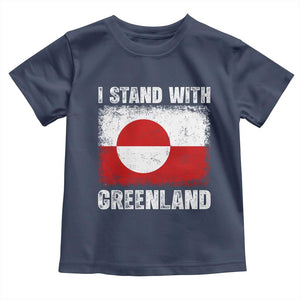 I Stand With Greenland Toddler T Shirt Grunge Flag TS10 Navy Print Your Wear