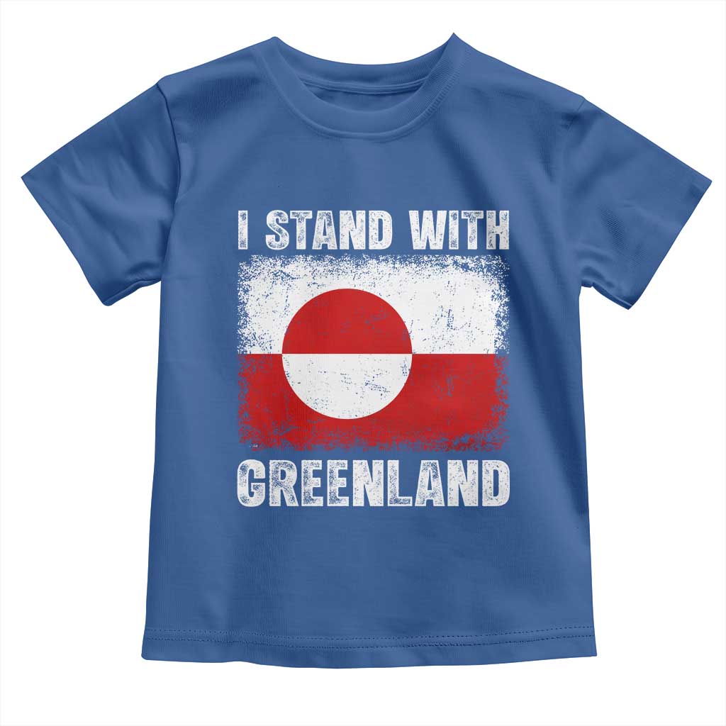 I Stand With Greenland Toddler T Shirt Grunge Flag TS10 Royal Blue Print Your Wear