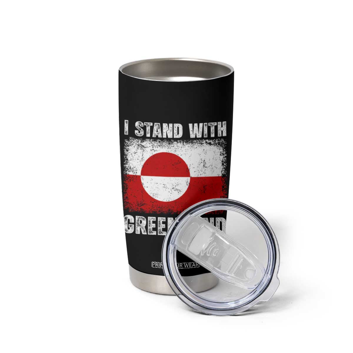 I Stand With Greenland Tumbler Cup Grunge Flag TS10 Print Your Wear