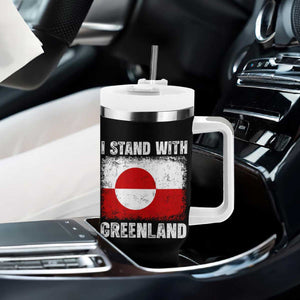 I Stand With Greenland Tumbler With Handle Grunge Flag TS10 Print Your Wear