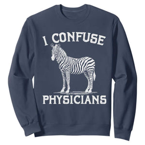 Rare Disease Awereness Sweatshirt Zebra Ribbon Cancer Warrior Gift TS10 Navy Print Your Wear