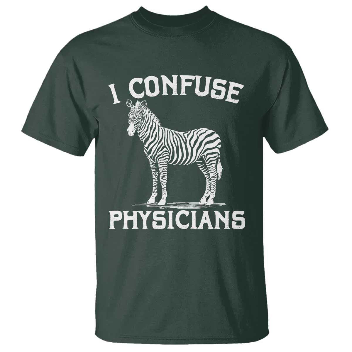 Rare Disease Awereness T Shirt Zebra Ribbon Cancer Warrior Gift TS10 Dark Forest Green Print Your Wear