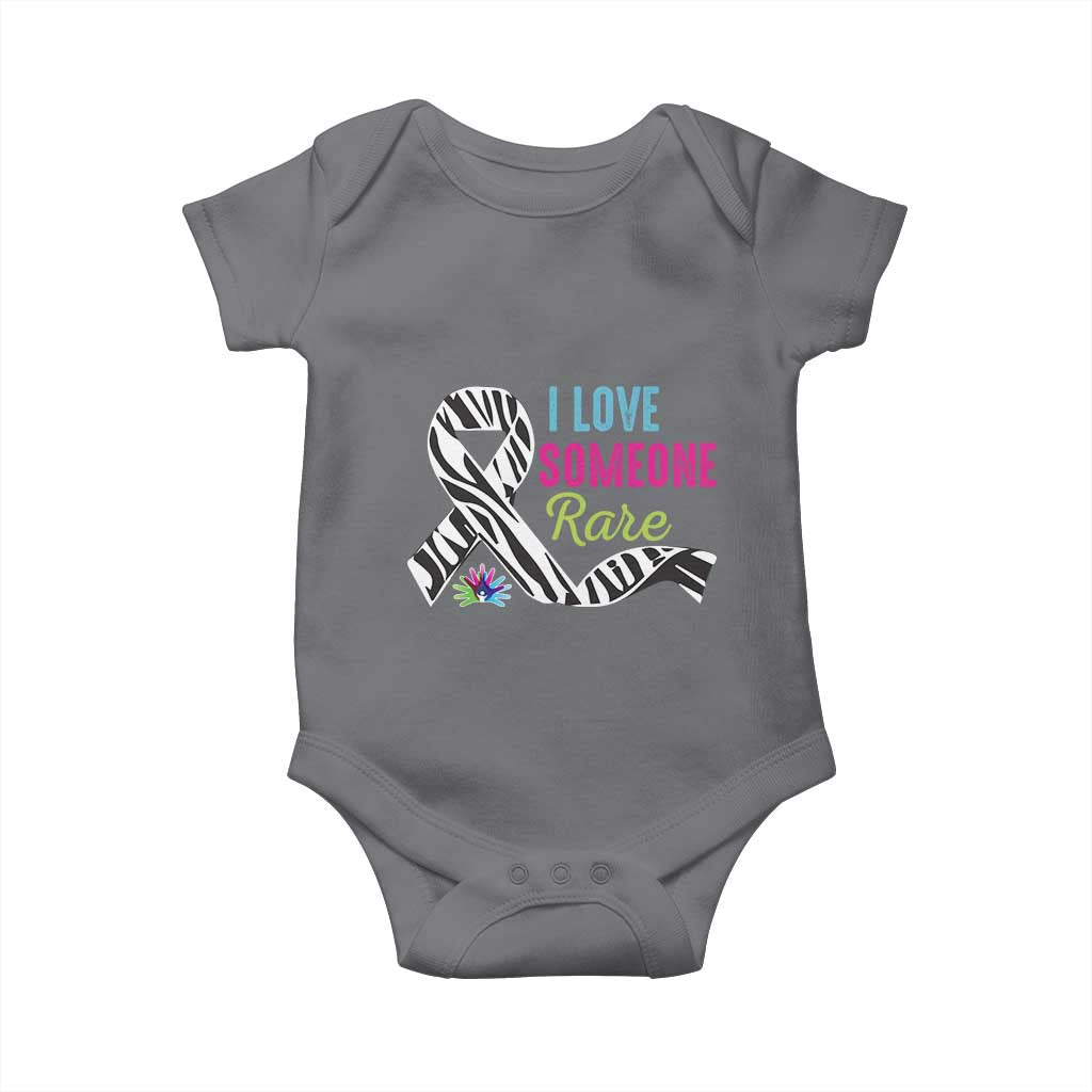 Rare Disease Awereness Baby Onesie I Love Someone Rare Zebra Ribbon TS10 Charcoal Print Your Wear