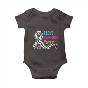 Rare Disease Awereness Baby Onesie I Love Someone Rare Zebra Ribbon TS10 Dark Chocolate Print Your Wear