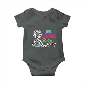 Rare Disease Awereness Baby Onesie I Love Someone Rare Zebra Ribbon TS10 Dark Heather Print Your Wear