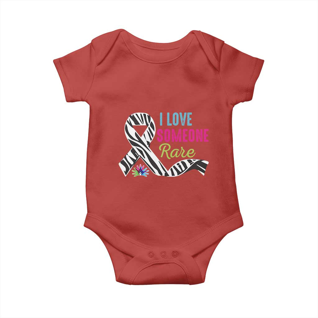 Rare Disease Awereness Baby Onesie I Love Someone Rare Zebra Ribbon TS10 Red Print Your Wear