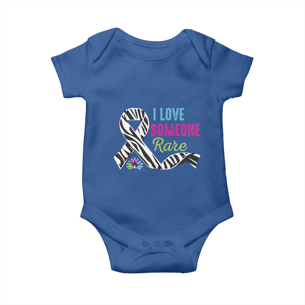 Rare Disease Awereness Baby Onesie I Love Someone Rare Zebra Ribbon TS10 Royal Blue Print Your Wear