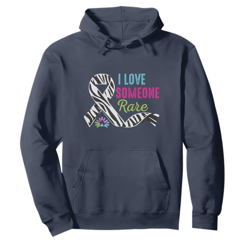 Rare Disease Awereness Hoodie I Love Someone Rare Zebra Ribbon TS10 Navy Print Your Wear