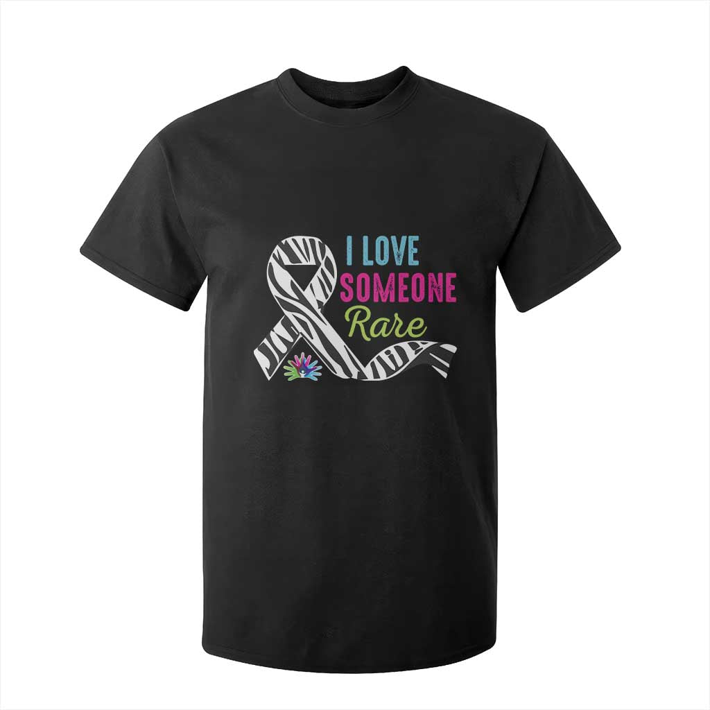 Rare Disease Awereness T Shirt For Kid I Love Someone Rare Zebra Ribbon TS10 Black Print Your Wear