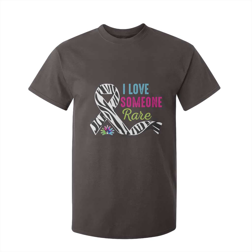 Rare Disease Awereness T Shirt For Kid I Love Someone Rare Zebra Ribbon TS10 Dark Chocolate Print Your Wear