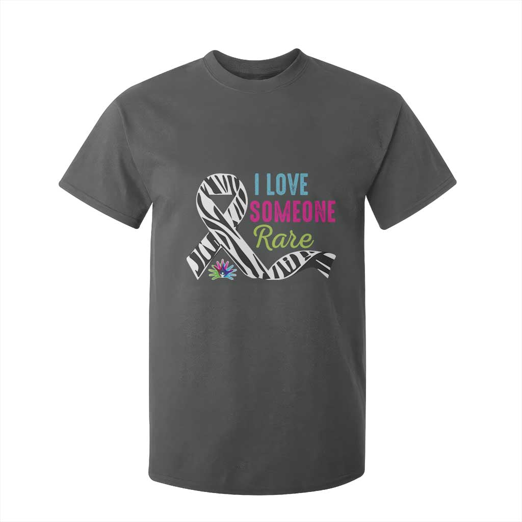 Rare Disease Awereness T Shirt For Kid I Love Someone Rare Zebra Ribbon TS10 Dark Heather Print Your Wear
