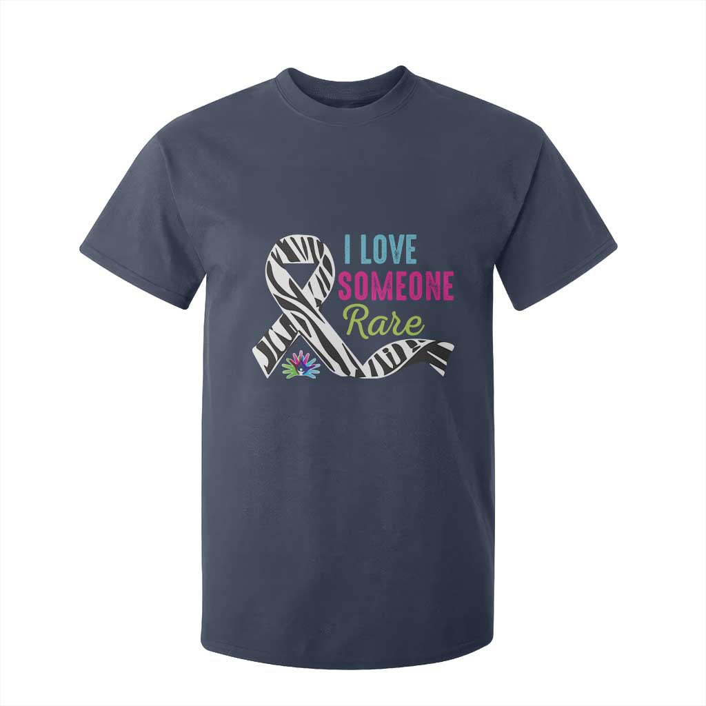 Rare Disease Awereness T Shirt For Kid I Love Someone Rare Zebra Ribbon TS10 Navy Print Your Wear