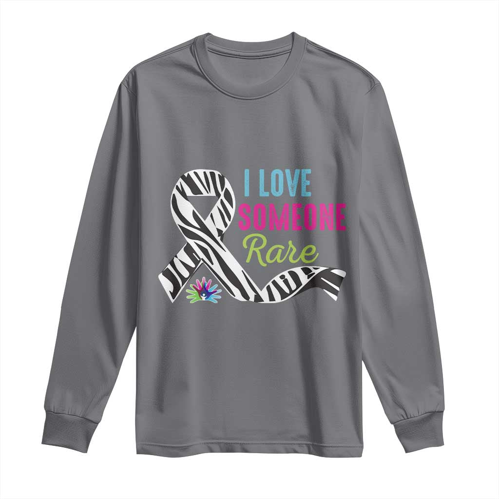 Rare Disease Awereness Long Sleeve Shirt I Love Someone Rare Zebra Ribbon TS10 Charcoal Print Your Wear