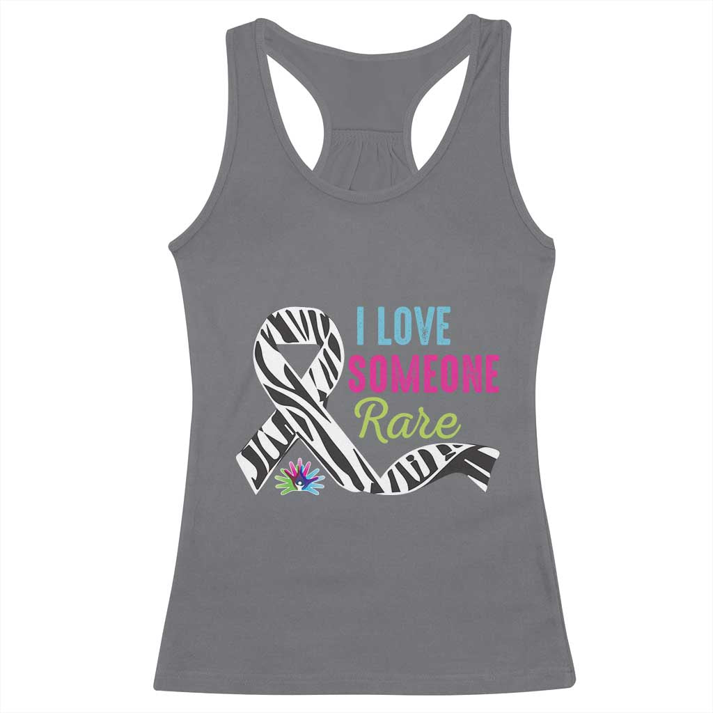 Rare Disease Awereness Racerback Tank Top I Love Someone Rare Zebra Ribbon TS10 Charcoal Print Your Wear