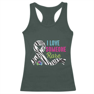 Rare Disease Awereness Racerback Tank Top I Love Someone Rare Zebra Ribbon TS10 Dark Forest Green Print Your Wear