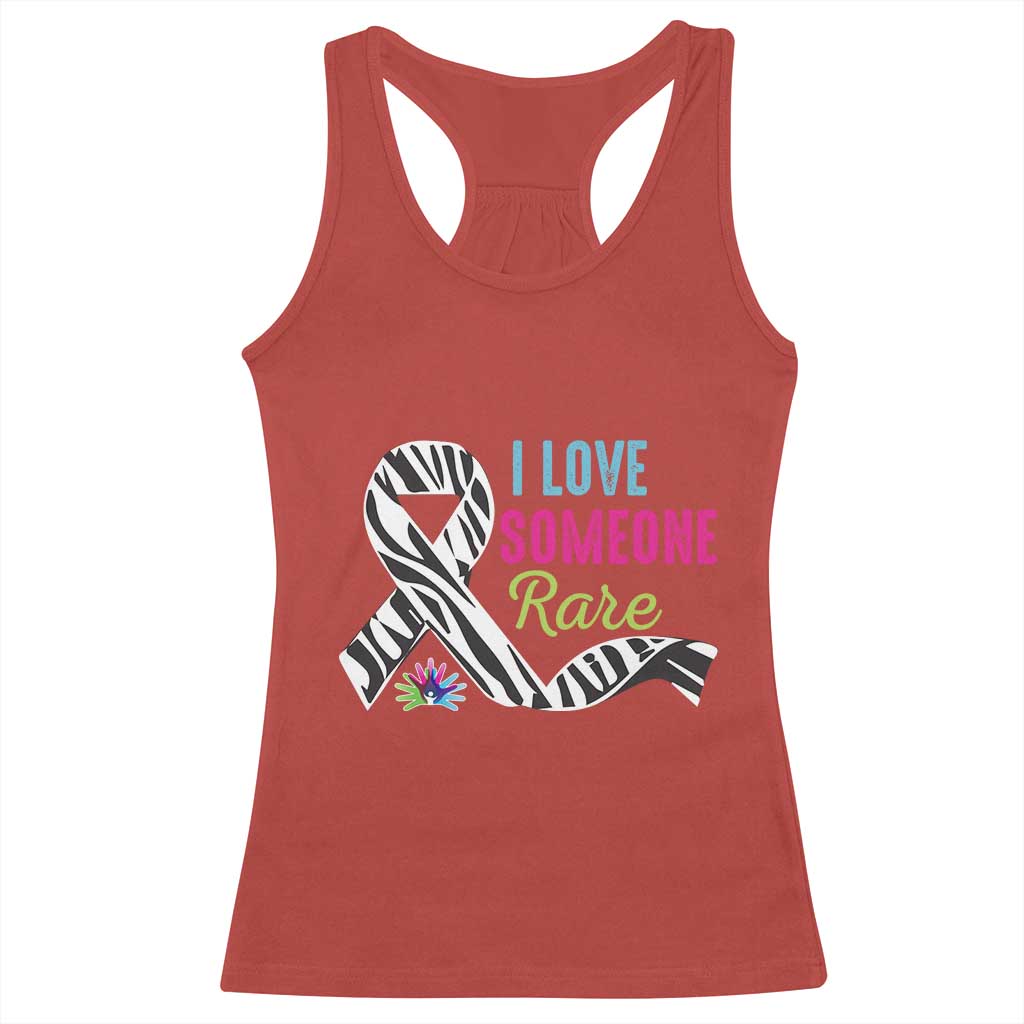 Rare Disease Awereness Racerback Tank Top I Love Someone Rare Zebra Ribbon TS10 Red Print Your Wear