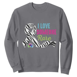 Rare Disease Awereness Sweatshirt I Love Someone Rare Zebra Ribbon TS10 Charcoal Print Your Wear