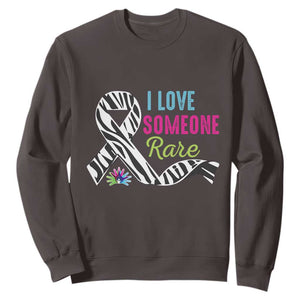 Rare Disease Awereness Sweatshirt I Love Someone Rare Zebra Ribbon TS10 Dark Chocolate Print Your Wear