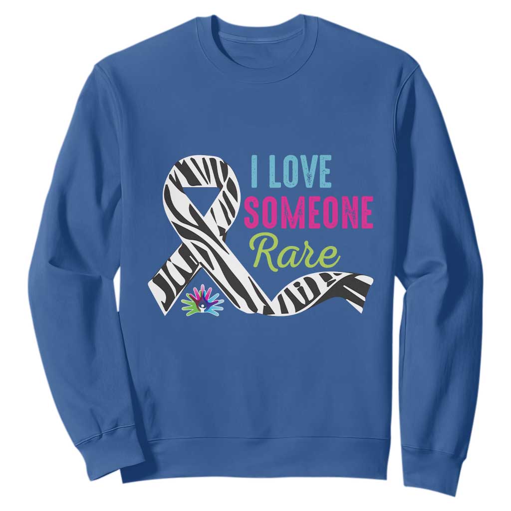 Rare Disease Awereness Sweatshirt I Love Someone Rare Zebra Ribbon TS10 Royal Blue Print Your Wear