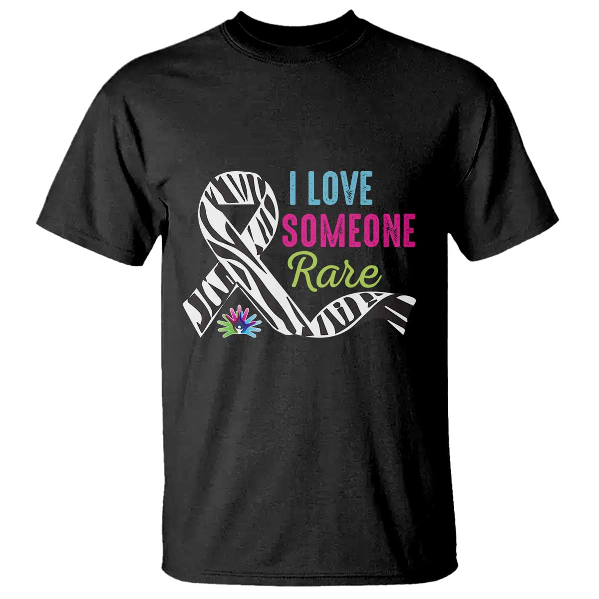 Rare Disease Awereness T Shirt I Love Someone Rare Zebra Ribbon TS10 Black Print Your Wear