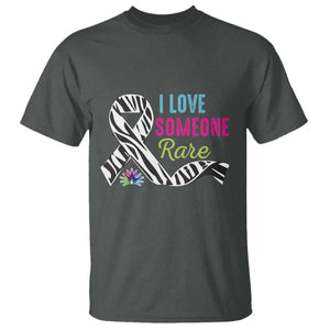 Rare Disease Awereness T Shirt I Love Someone Rare Zebra Ribbon TS10 Dark Heather Print Your Wear