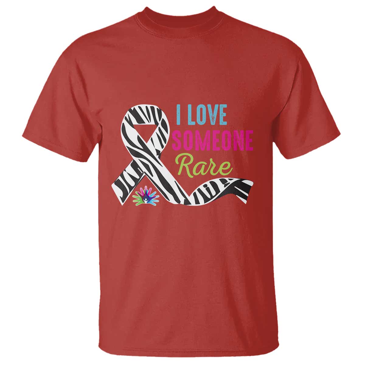 Rare Disease Awereness T Shirt I Love Someone Rare Zebra Ribbon TS10 Red Print Your Wear