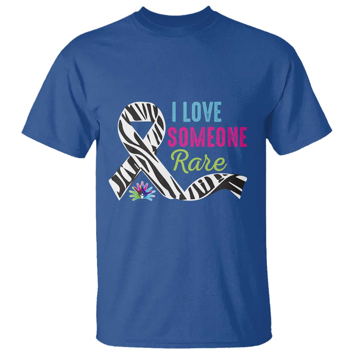 Rare Disease Awereness T Shirt I Love Someone Rare Zebra Ribbon TS10 Royal Blue Print Your Wear