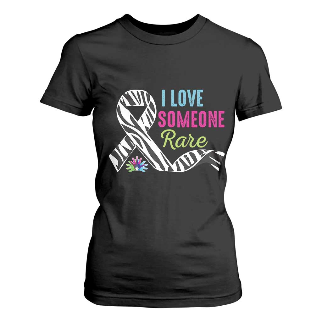 Rare Disease Awereness T Shirt For Women I Love Someone Rare Zebra Ribbon TS10 Black Print Your Wear