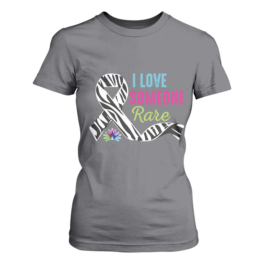 Rare Disease Awereness T Shirt For Women I Love Someone Rare Zebra Ribbon TS10 Charcoal Print Your Wear