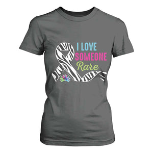 Rare Disease Awereness T Shirt For Women I Love Someone Rare Zebra Ribbon TS10 Dark Heather Print Your Wear