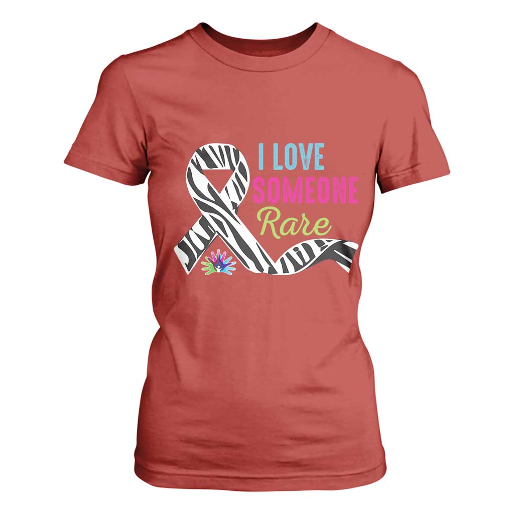 Rare Disease Awereness T Shirt For Women I Love Someone Rare Zebra Ribbon TS10 Red Print Your Wear