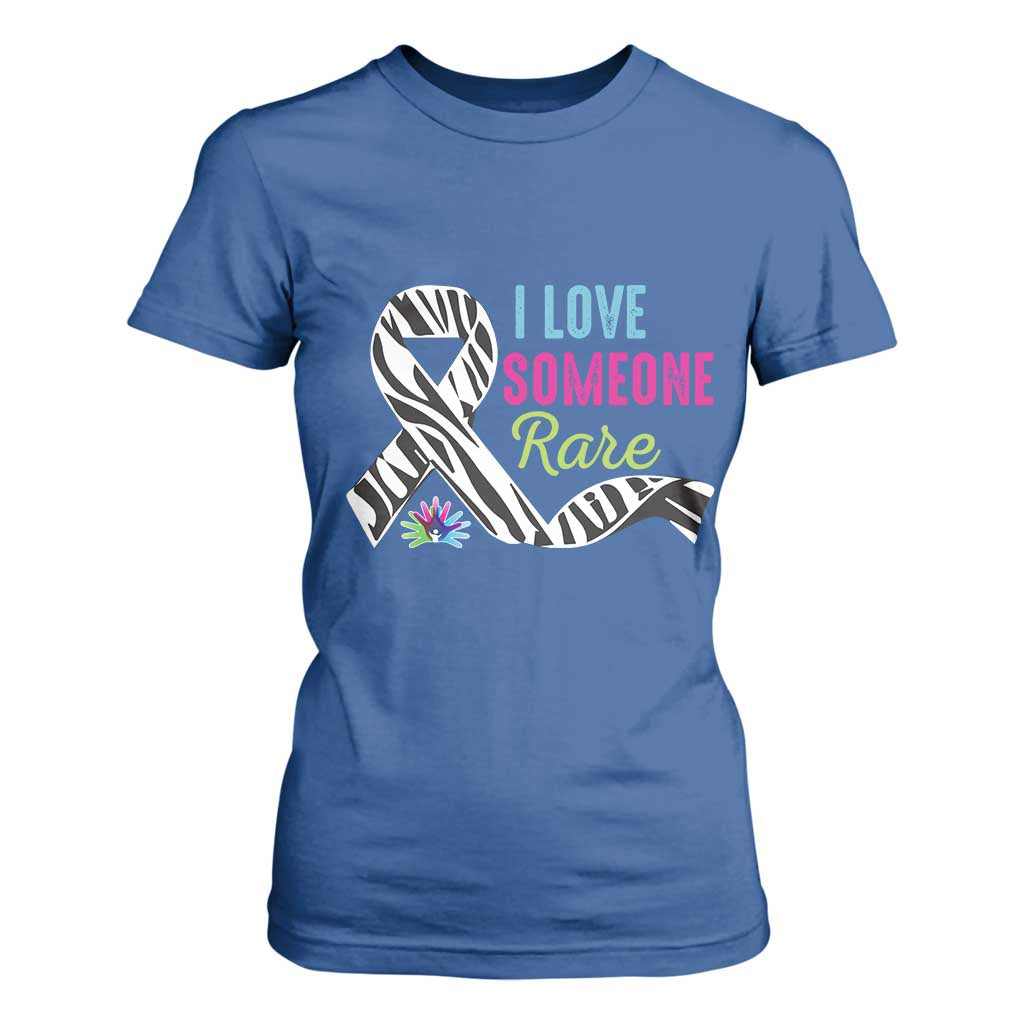 Rare Disease Awereness T Shirt For Women I Love Someone Rare Zebra Ribbon TS10 Royal Blue Print Your Wear