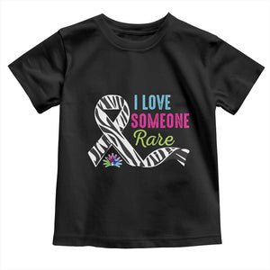 Rare Disease Awereness Toddler T Shirt I Love Someone Rare Zebra Ribbon TS10 Black Print Your Wear