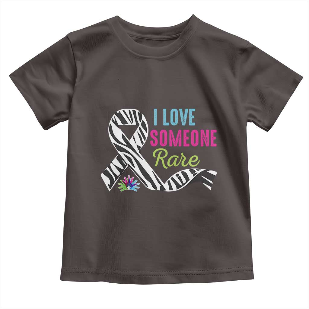 Rare Disease Awereness Toddler T Shirt I Love Someone Rare Zebra Ribbon TS10 Dark Chocolate Print Your Wear