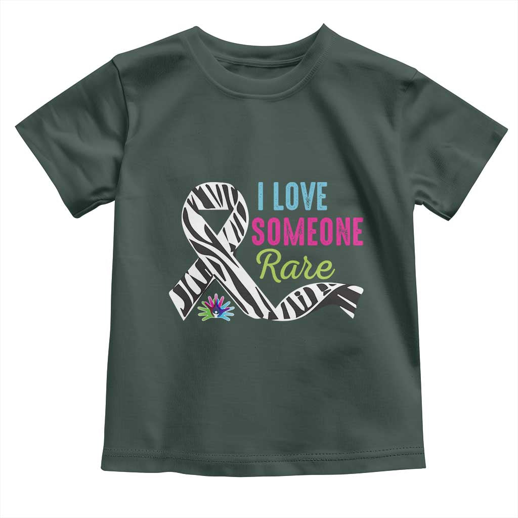 Rare Disease Awereness Toddler T Shirt I Love Someone Rare Zebra Ribbon TS10 Dark Forest Green Print Your Wear