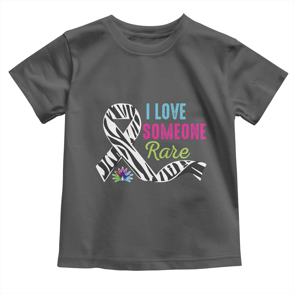 Rare Disease Awereness Toddler T Shirt I Love Someone Rare Zebra Ribbon TS10 Dark Heather Print Your Wear