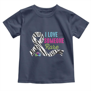 Rare Disease Awereness Toddler T Shirt I Love Someone Rare Zebra Ribbon TS10 Navy Print Your Wear