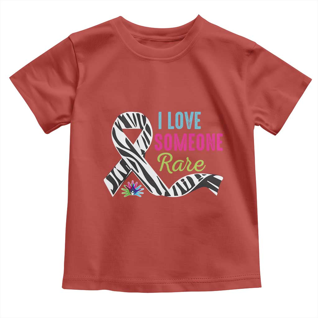 Rare Disease Awereness Toddler T Shirt I Love Someone Rare Zebra Ribbon TS10 Red Print Your Wear