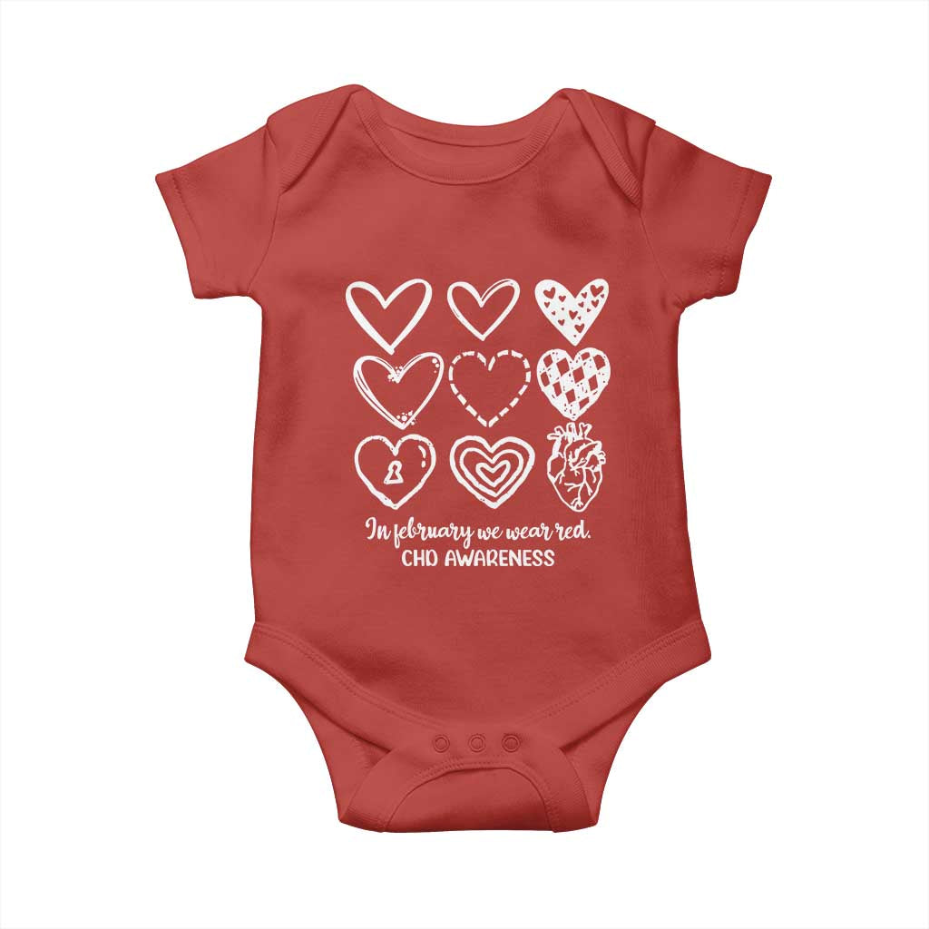 CHD Heart Disease Awareness Baby Onesie In February We Wear Red TS10 Red Print Your Wear
