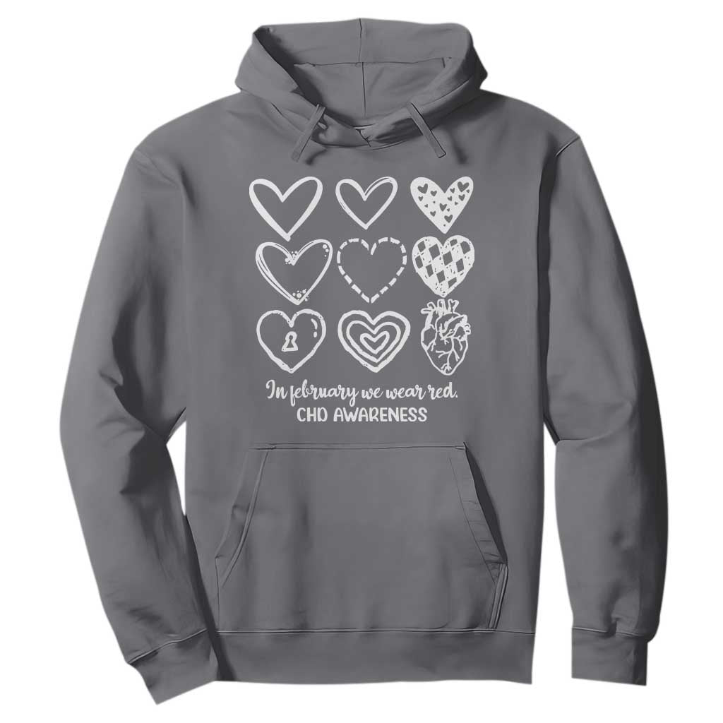 CHD Heart Disease Awareness Hoodie In February We Wear Red TS10 Charcoal Print Your Wear