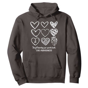 CHD Heart Disease Awareness Hoodie In February We Wear Red TS10 Dark Chocolate Print Your Wear