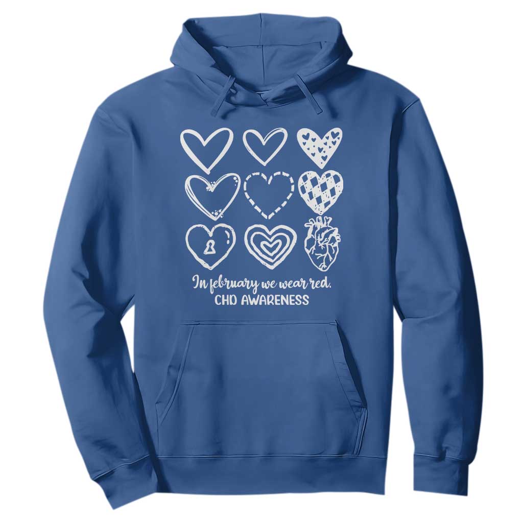 CHD Heart Disease Awareness Hoodie In February We Wear Red TS10 Royal Blue Print Your Wear