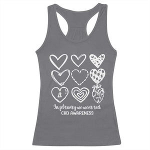 CHD Heart Disease Awareness Racerback Tank Top In February We Wear Red TS10 Charcoal Print Your Wear
