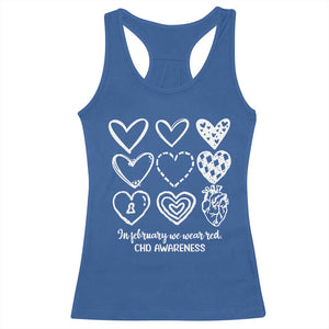CHD Heart Disease Awareness Racerback Tank Top In February We Wear Red TS10 Royal Blue Print Your Wear