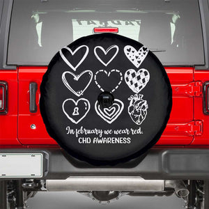 CHD Heart Disease Awareness Spare Tire Cover In February We Wear Red TS10 Black Print Your Wear