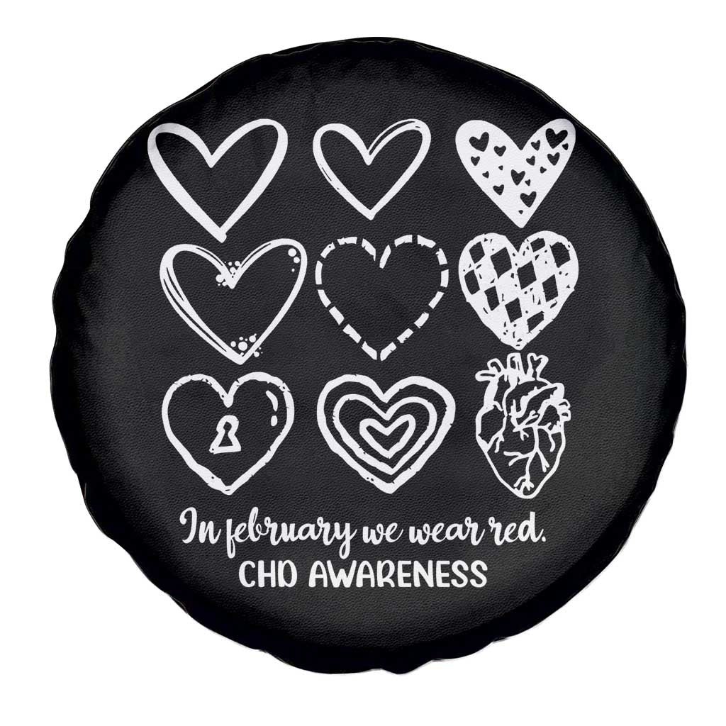CHD Heart Disease Awareness Spare Tire Cover In February We Wear Red TS10 Print Your Wear