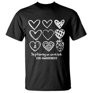 CHD Heart Disease Awareness T Shirt In February We Wear Red TS10 Black Print Your Wear