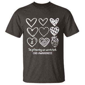 CHD Heart Disease Awareness T Shirt In February We Wear Red TS10 Dark Chocolate Print Your Wear