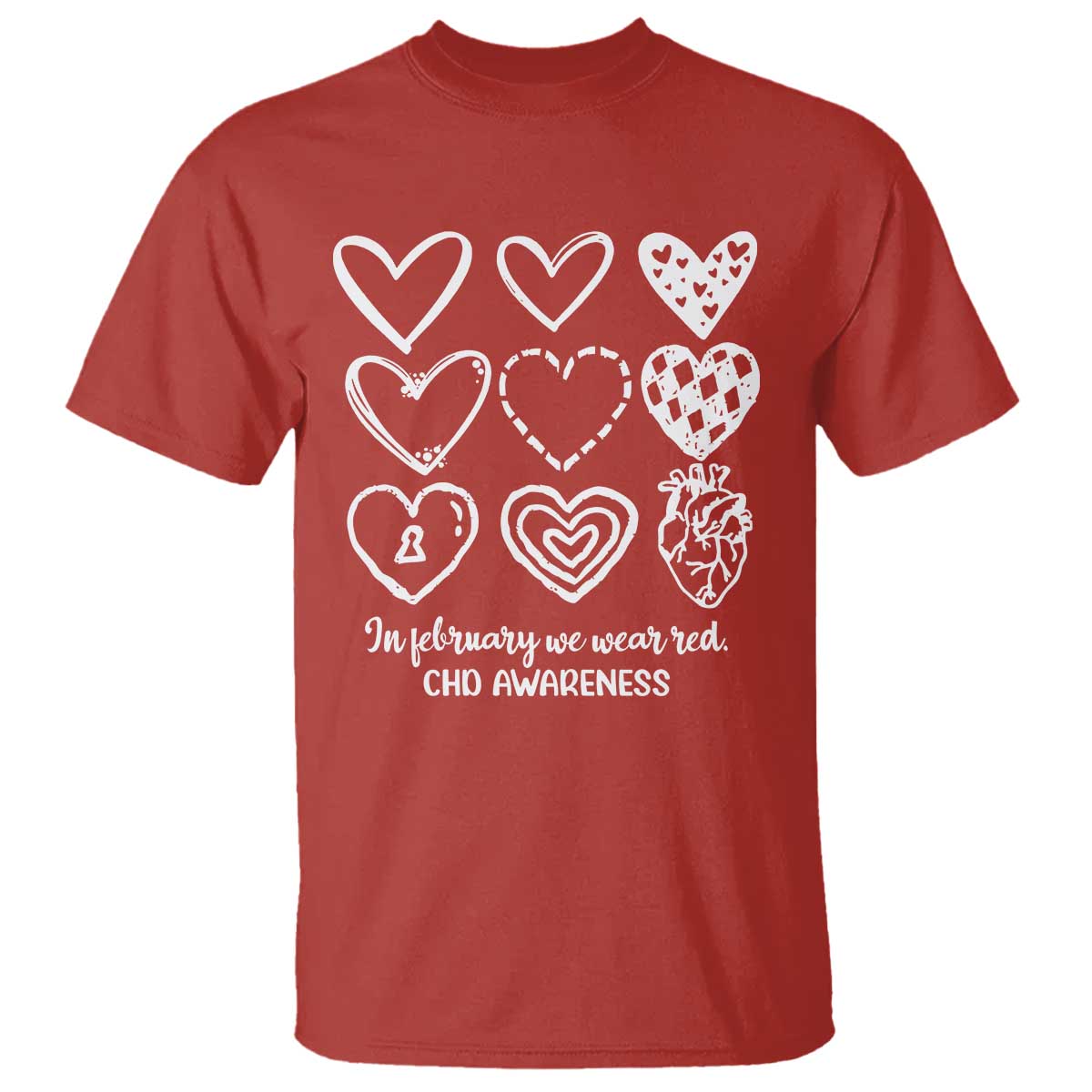 CHD Heart Disease Awareness T Shirt In February We Wear Red TS10 Red Print Your Wear