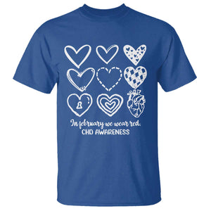 CHD Heart Disease Awareness T Shirt In February We Wear Red TS10 Royal Blue Print Your Wear